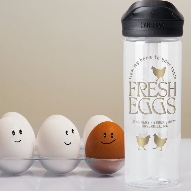 BOUTEILLE D'EAU DE MES POUMONS À VOTRE TABLE OEUFS FRAIS LOGO (Créateur téléchargé)