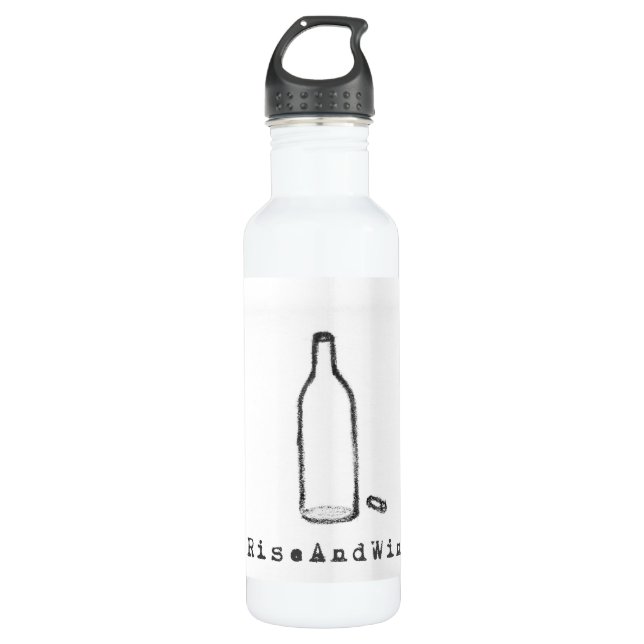 Bouteille d'eau de #RiseAndWine (Devant)
