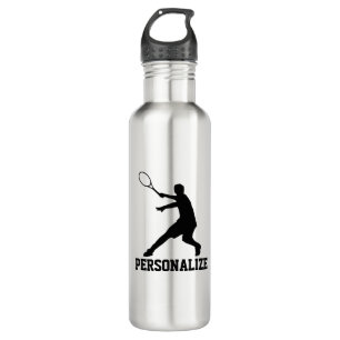 Bouteille d'eau de tennis avec le nom personnalisé