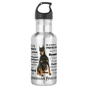 Bouteille d'eau de traits de dobermann