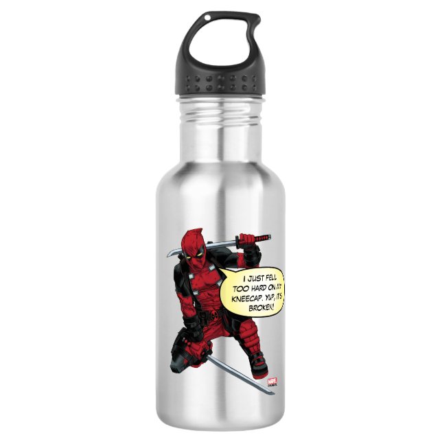 Bouteille D'eau Deadpool Kneeling Avec Des Épées (Devant)