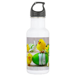 Bouteille D'eau Décor de Pâques - OEufs de Pâques et poussins