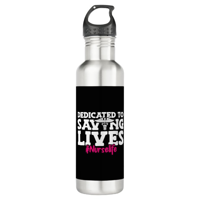 Bouteille D'eau Dédié à sauver des vies Nurse Life National (Devant)