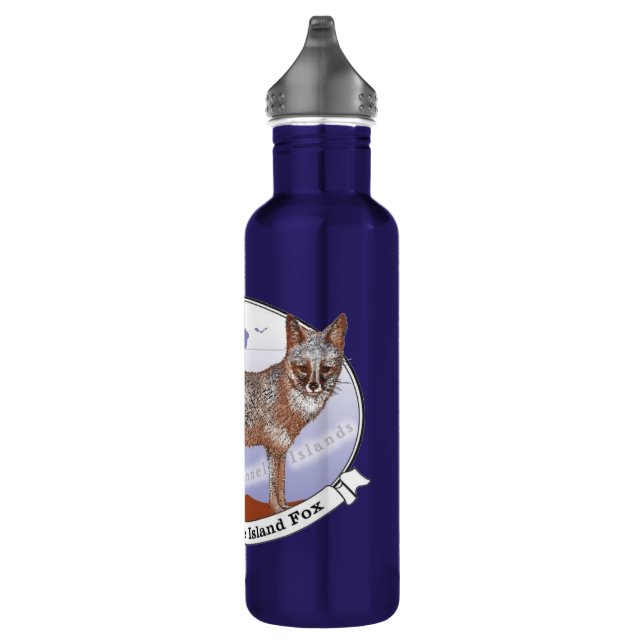 Bouteille D'eau Deep Blue Island Fox Logo Steel Water Bottle 24 oz (Droite)
