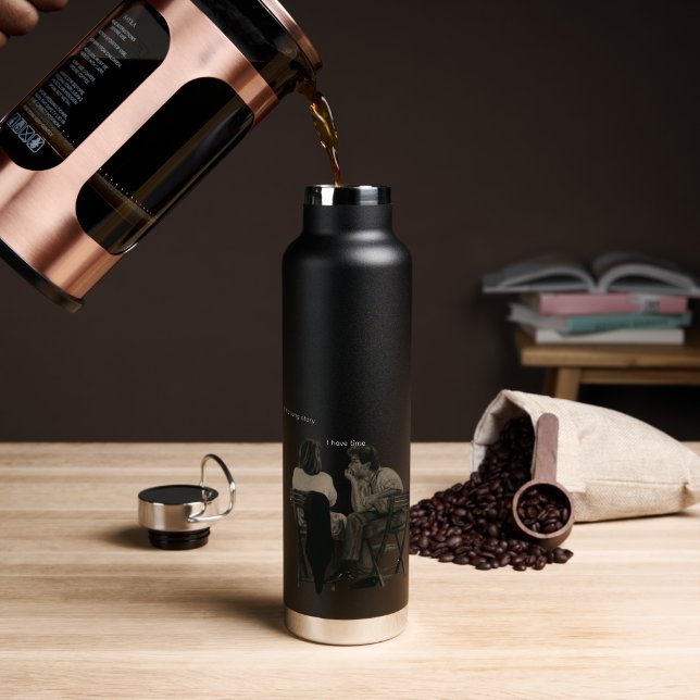 Bouteille D'eau Deep Conversations Black Coffee (Minimalist Art  (Café (pivoté))