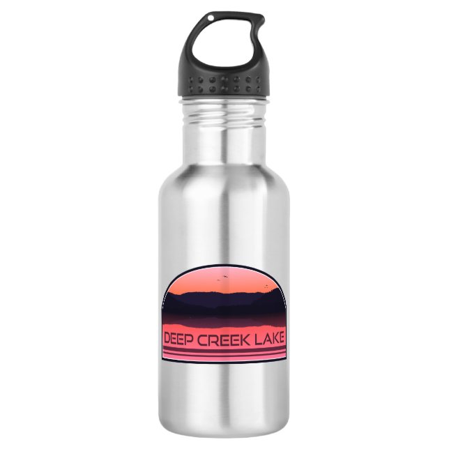 Bouteille D'eau Deep Creek Lake Maryland Red Sunrise (Devant)