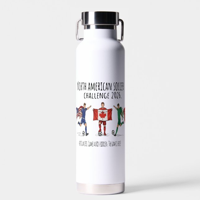 Bouteille D'eau Défi de football d'Amérique du Nord Unité 2026 (Avant)