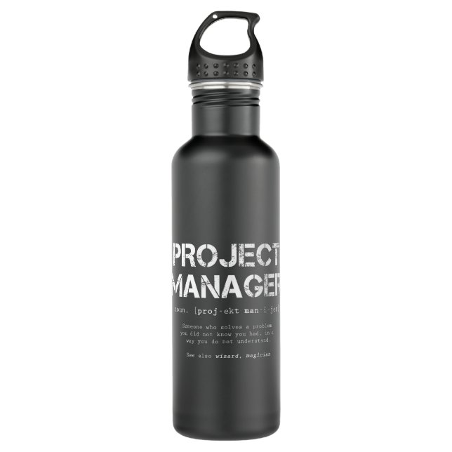 Bouteille D'eau Définition de dictionnaire Funny Project Manager (Devant)