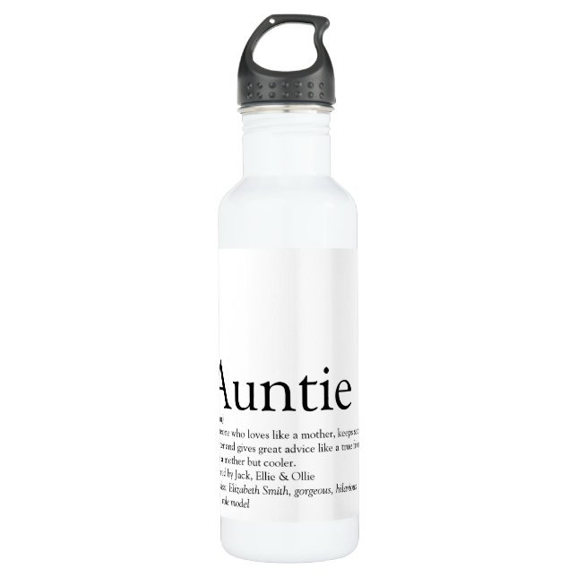 Bouteille D'eau Définition moderne de la tante noire et blanche (Devant)