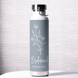 Bouteille D'eau Demoiselle d'honneur Fleurie Bleu Poussiéreux Bach