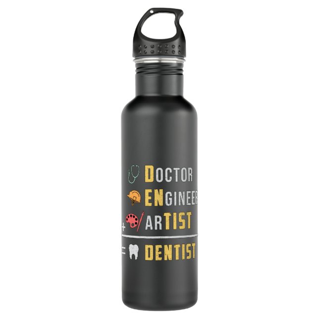 Bouteille D'eau Dentil Dental Dental Dentis Docteur Dent Dance Fun (Devant)