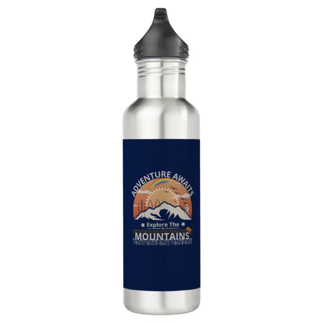 Bouteille D'eau Design "Adventure Await-Explore the mountain" (Droite)