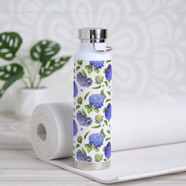 Bouteille D'eau Design de fleurs Blue Hydrangea (Yoga)