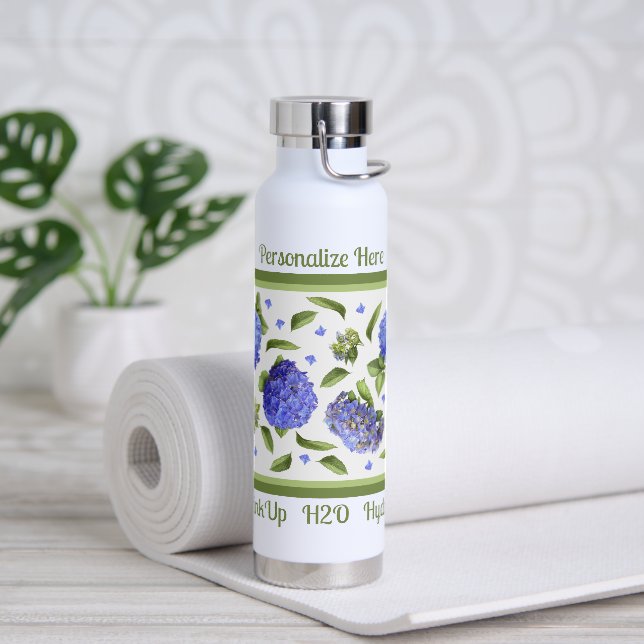 Bouteille D'eau Design de fleurs Hydrangea Personnalisé (Yoga)