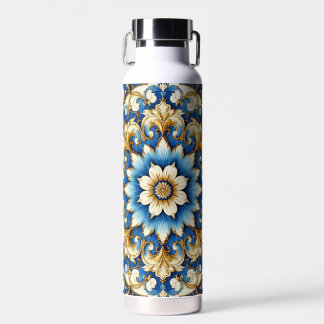 Bouteille D'eau Design floral ton bleu