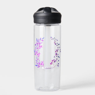 Bouteille D'eau Design original de fleurs et branches violettes