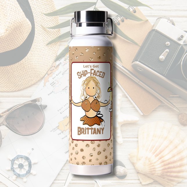 Bouteille D'eau Dessin animé féminin drôle Bikini Paillette Fête à (Créateur téléchargé)