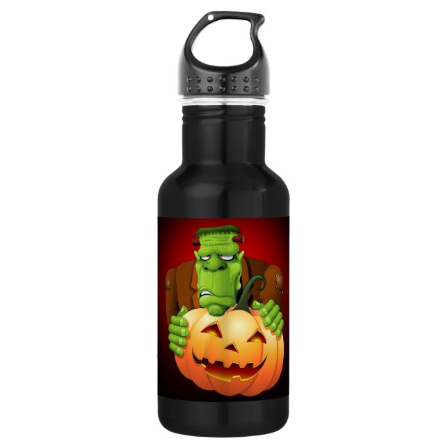 Bouteille D'eau Dessin de Frankenstein Monster avec Citrouille (Devant)