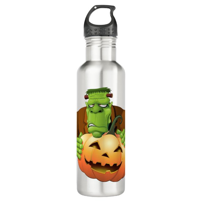 Bouteille D'eau Dessin de Frankenstein Monster avec Citrouille (Devant)