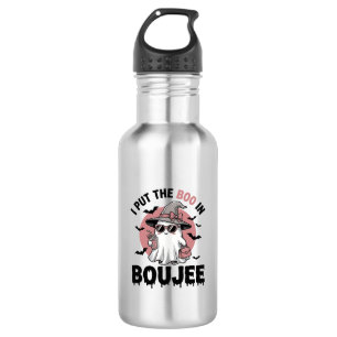 Bouteille D'eau Dessin de gravure vintage Halloween fantôme Boujee