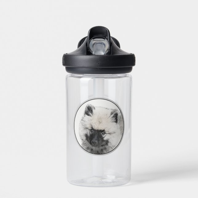 Bouteille D'eau Dessin Keeshond Chiot - Joli dessin original Chien (Avant)