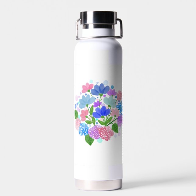 Bouteille D'eau Dessous de verre floral de l'aquarelle de printemp (Arrière)