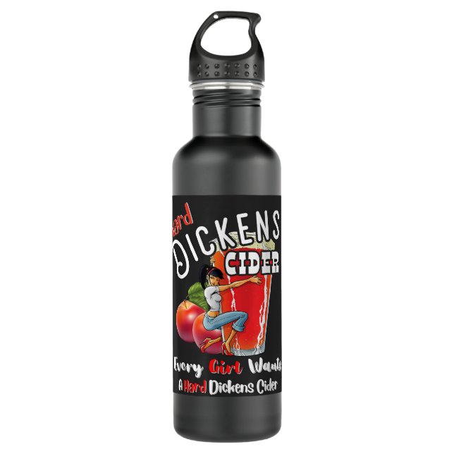 Bouteille D'eau Dickens Durs Cider Drôle Fille Whiskey Et Applicat (Devant)