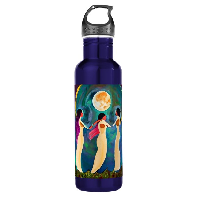 Bouteille D'eau Dieu bénisse tout sous la lune (Devant)