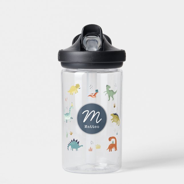 Bouteille d'eau Dinosaure personnalisée pour enfan (Avant)