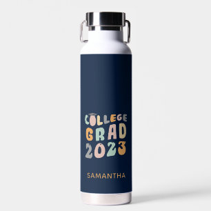 Bouteille D'eau Diplômé 2023 College Grad Retro Graduation sur mes