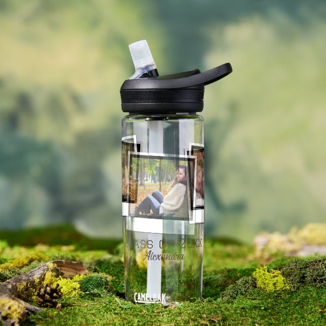 Bouteille D'eau Diplôme de 3 images instantanées personnalisées (Extérieur)