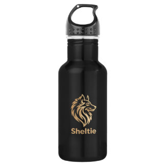 Bouteille D'eau Diseño Premium de Sheltie en Dorado