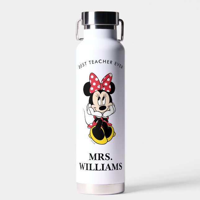 Bouteille D'eau Disney | Minnie Souris - Professeur sur mesure (Avant)