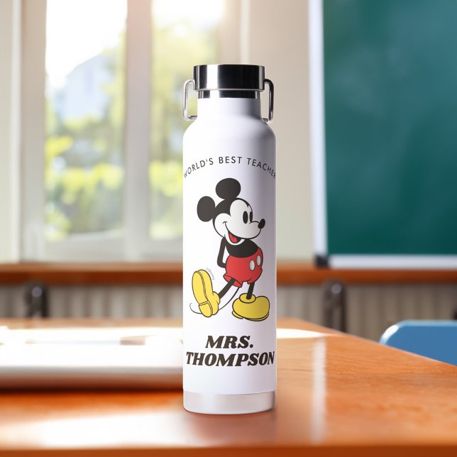 Bouteille D'eau Disney | Souris classique Mickey - Professeur sur  (Water bottle on table)
