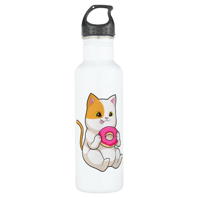 Bouteille D'eau Donut mangeur de chats (Devant)