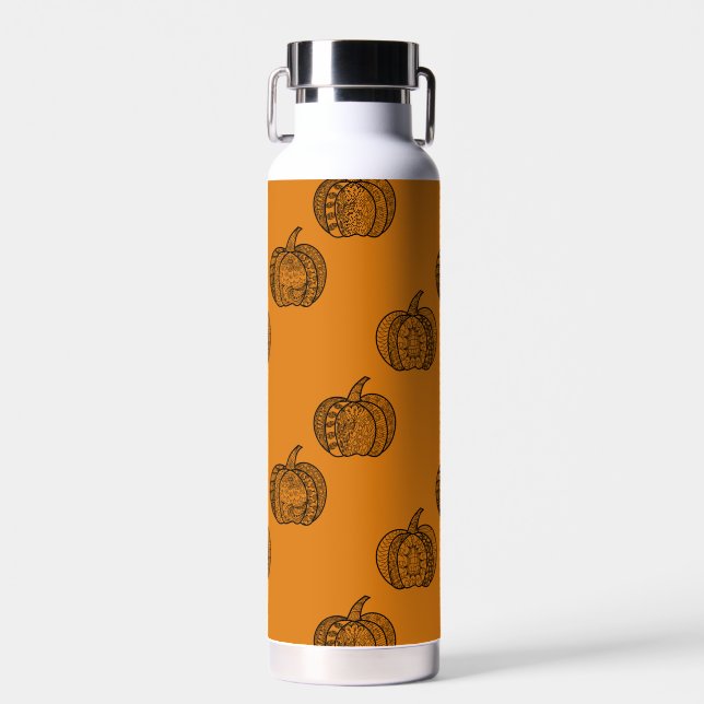 Bouteille D'eau Doodles d'Halloween boho mandala citrouilles Autom (Avant)