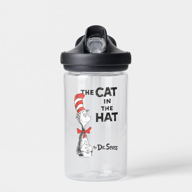 Bouteille D'eau Dr Seuss | Chat dans le livre Casquette (Avant)