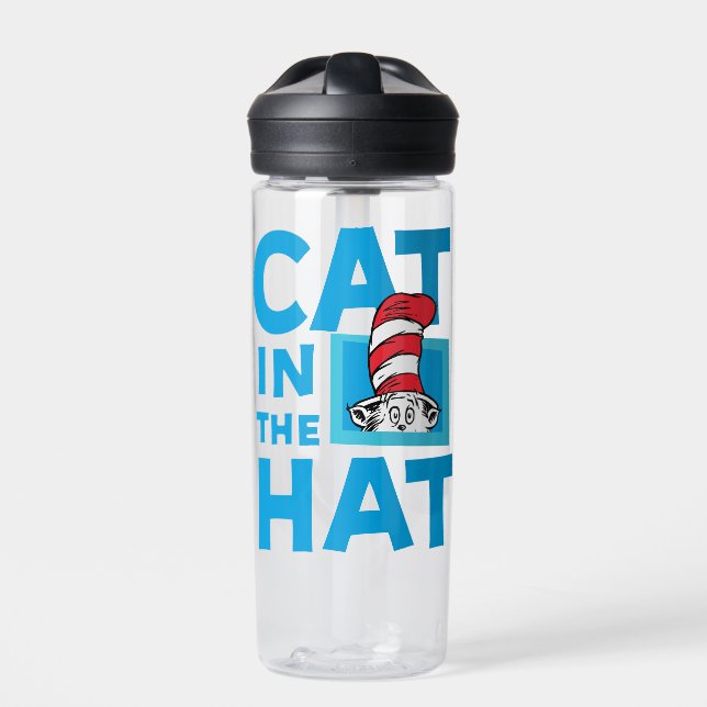 Bouteille D'eau Dr Seuss | Chat dans le logo du Casquette (Extérieur)
