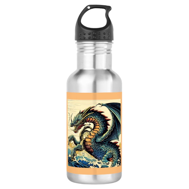 Bouteille D'eau Dragon européen Imaginaire - Bois coupé 4 (Devant)