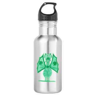 Bouteille D'eau Dragon Vert Avec Trèfles