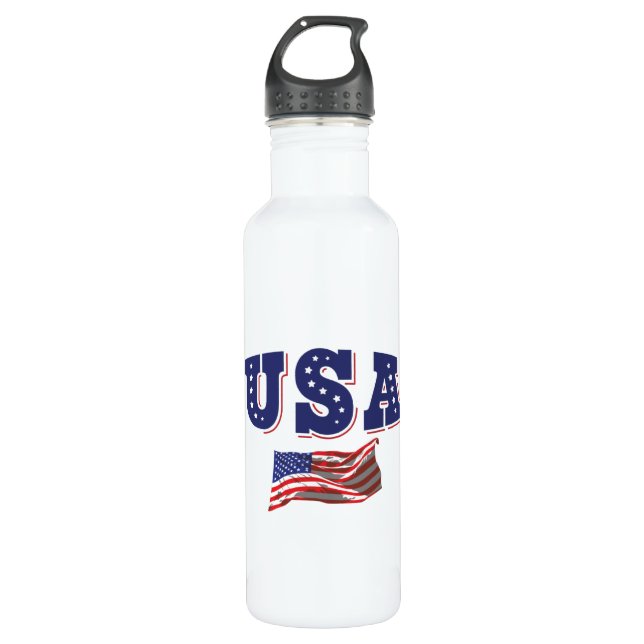 Bouteille D'eau Drapeau américain du maillot de football américain (Devant)