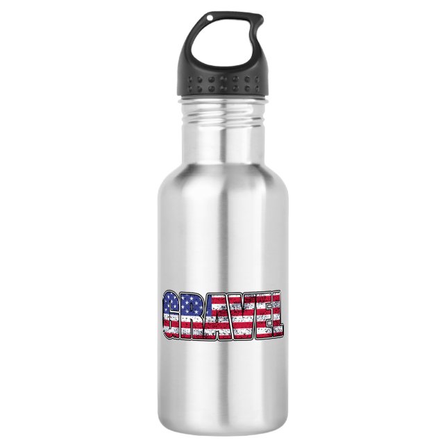 Bouteille D'eau Drapeau américain Gravel Cycling (Devant)