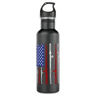 Bouteille D'eau Drapeau américain pêche bâton de pêche