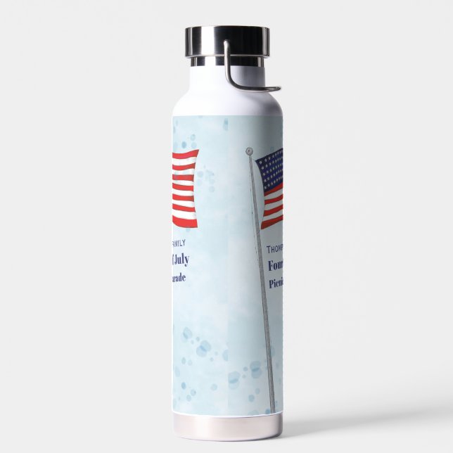 Bouteille D'eau Drapeau bleu-blanc rouge du 4 juillet (Gauche)