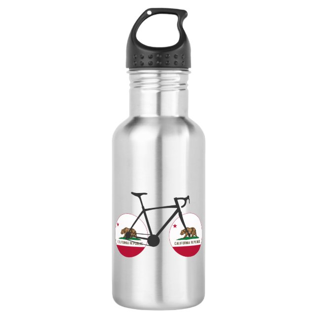 Bouteille D'eau Drapeau californien à vélo (Devant)