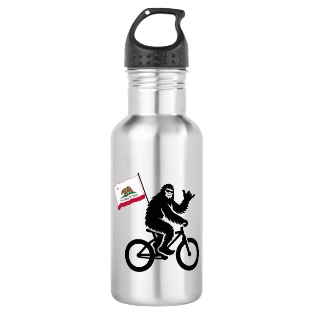 Bouteille D'eau Drapeau californien de Bigfoot Cycling (Devant)