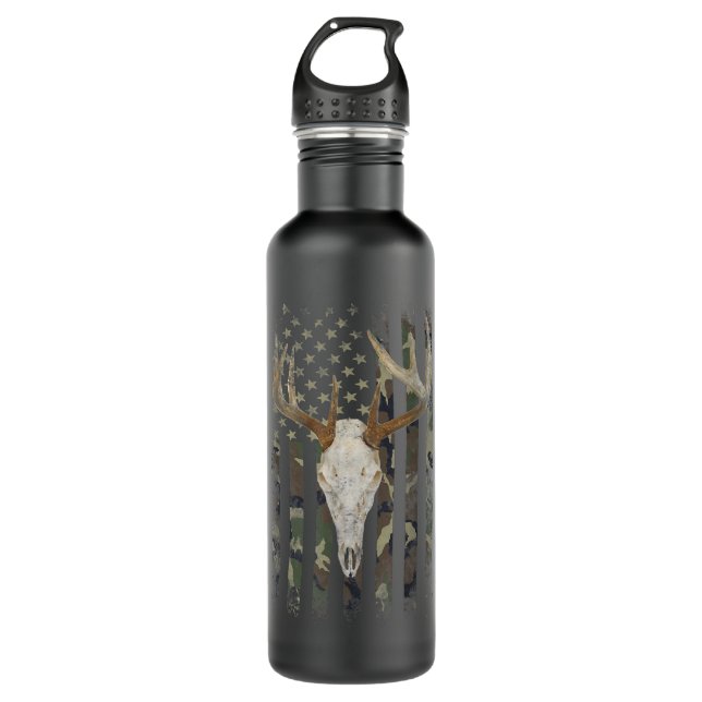 Bouteille D'eau Drapeau de chasse aux cerfs American Camo USA Drap (Devant)