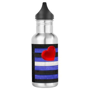 Bouteille D'eau Drapeau de fierté en cuir SlipperyJoe's noir bleu 