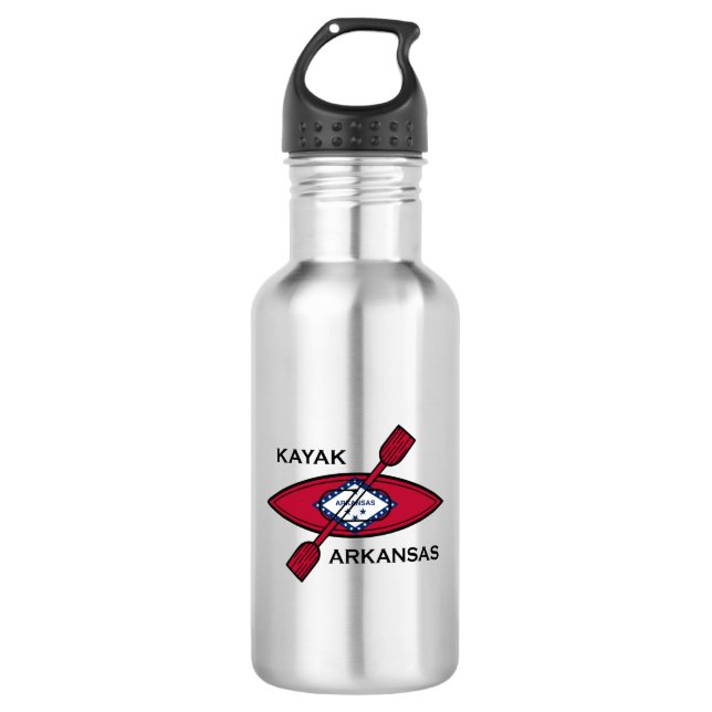 Bouteille D'eau Drapeau de Kayak Arkansas (Devant)