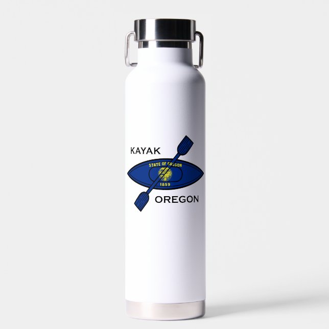 Bouteille D'eau Drapeau de Kayak Oregon (Avant)